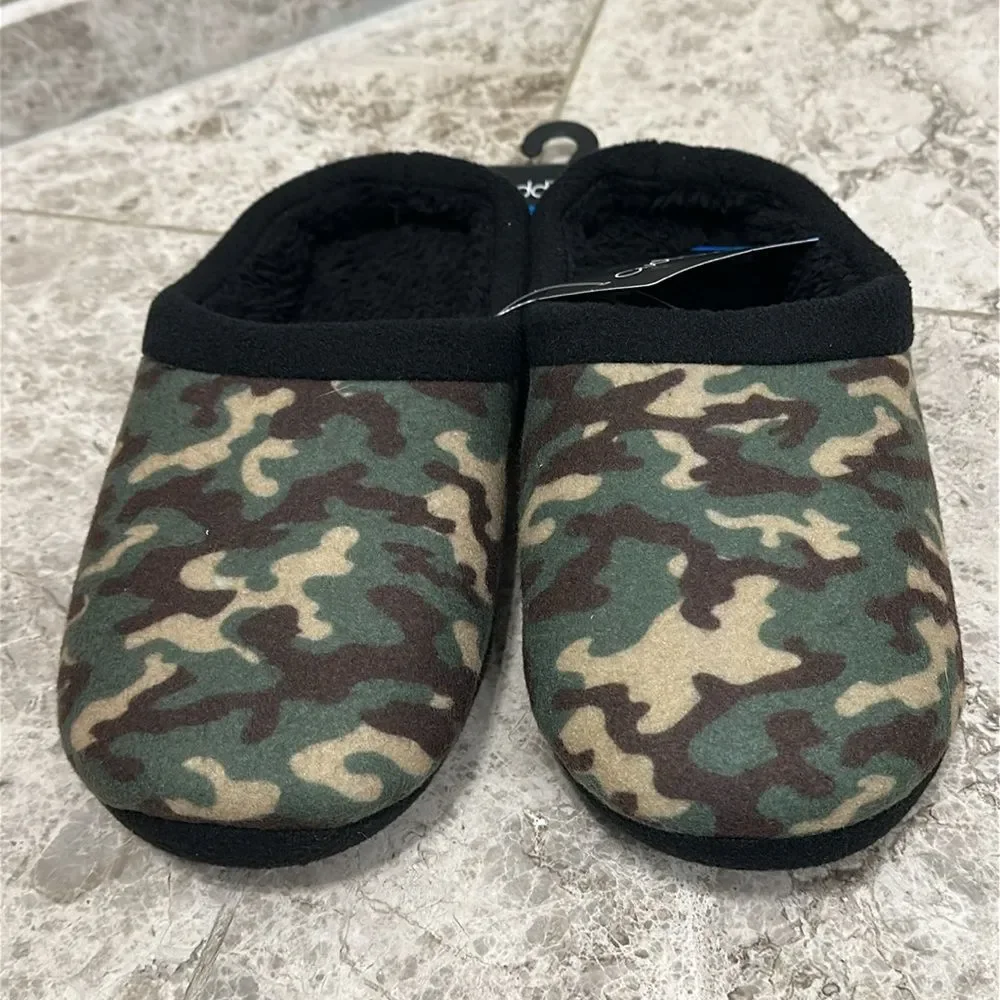 Cuddl Duds Camo Fleece Clog Slipper NEW L (5-6)
